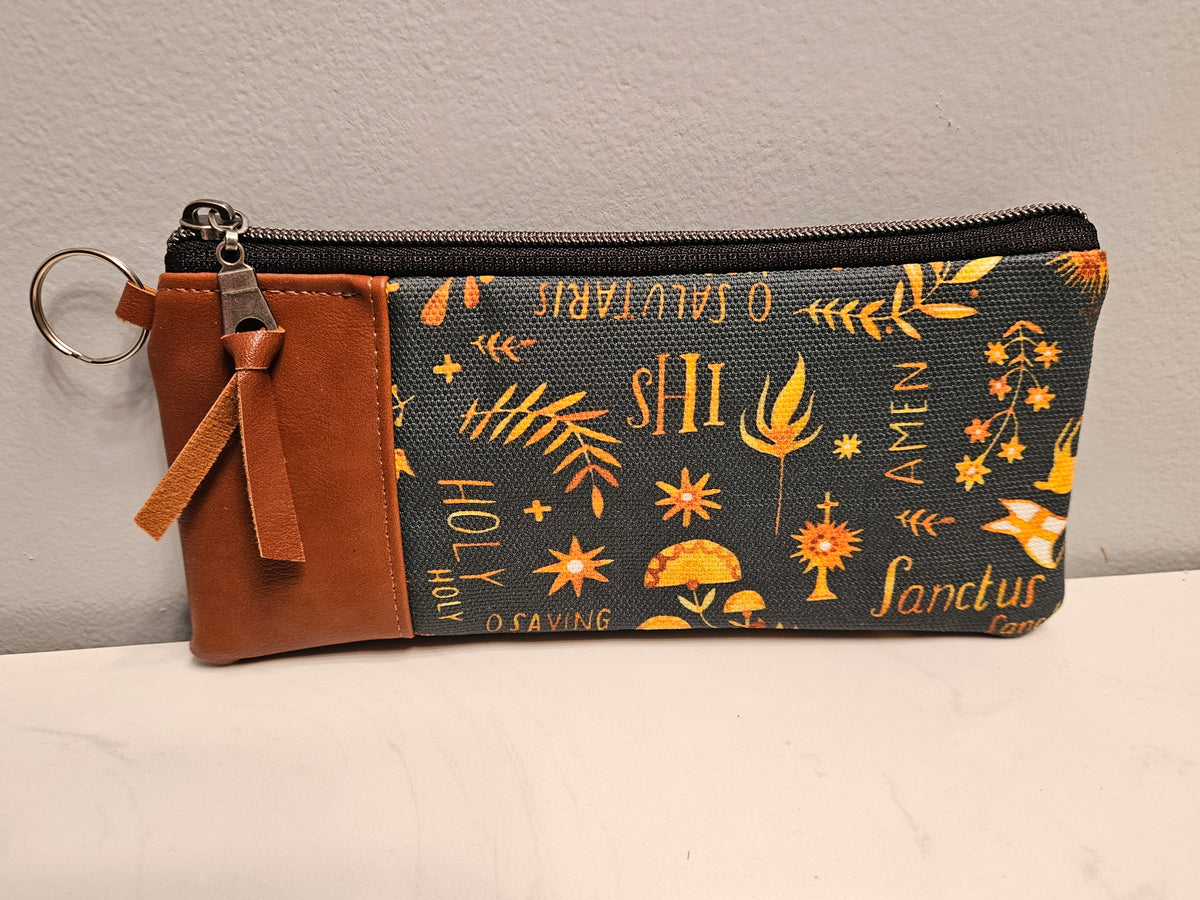Latin Adoration pouch with keyring Catholic Christian handmade