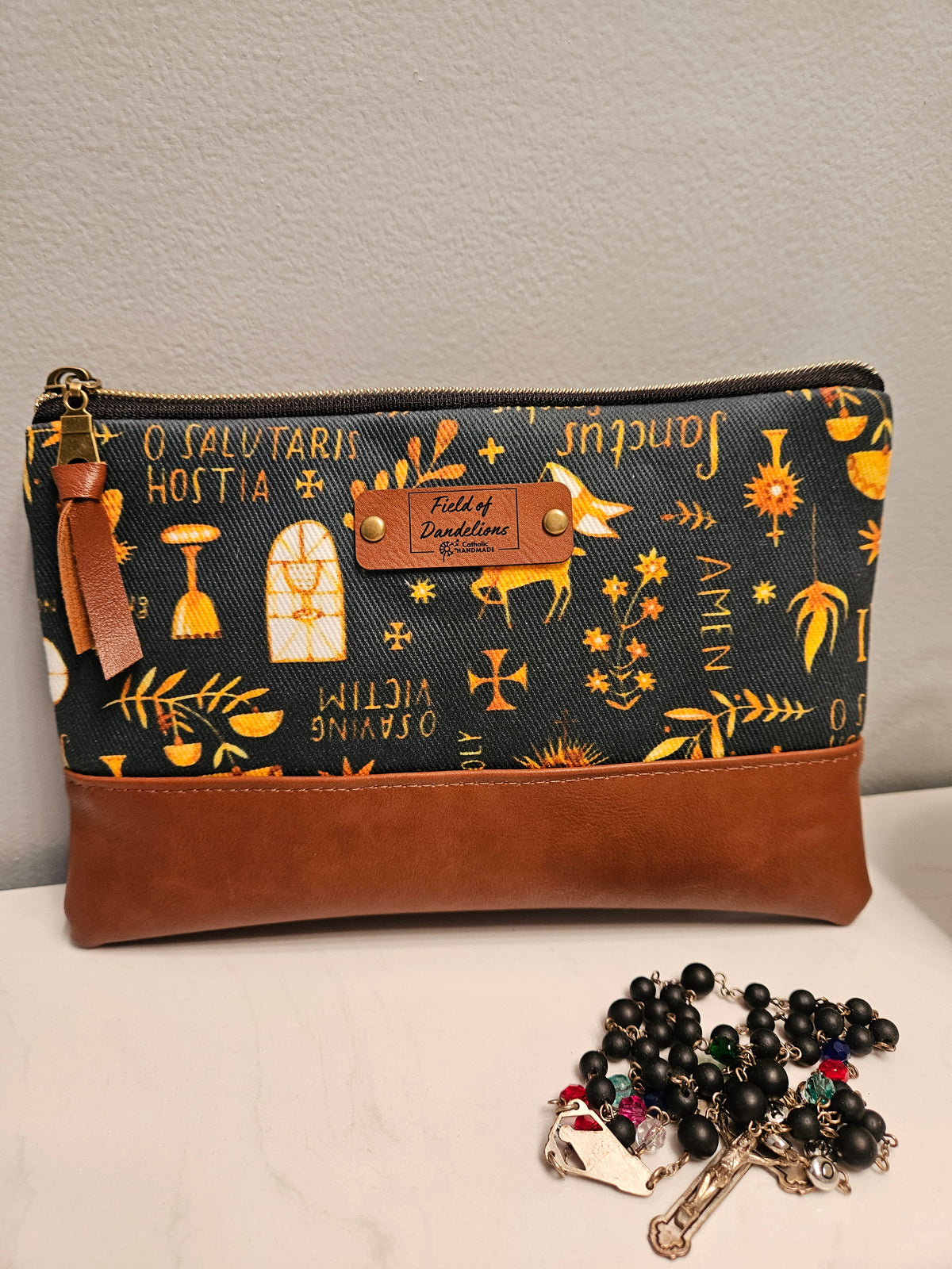 Latin Adoration Carry-all clutch veil prayer pouch Catholic handmade Magnificat pouch