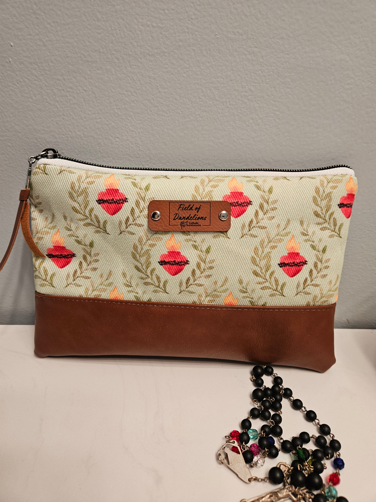 Sacred Heart of Jesus Carry-all clutch veil prayer pouch Catholic handmade Magnificat pouch