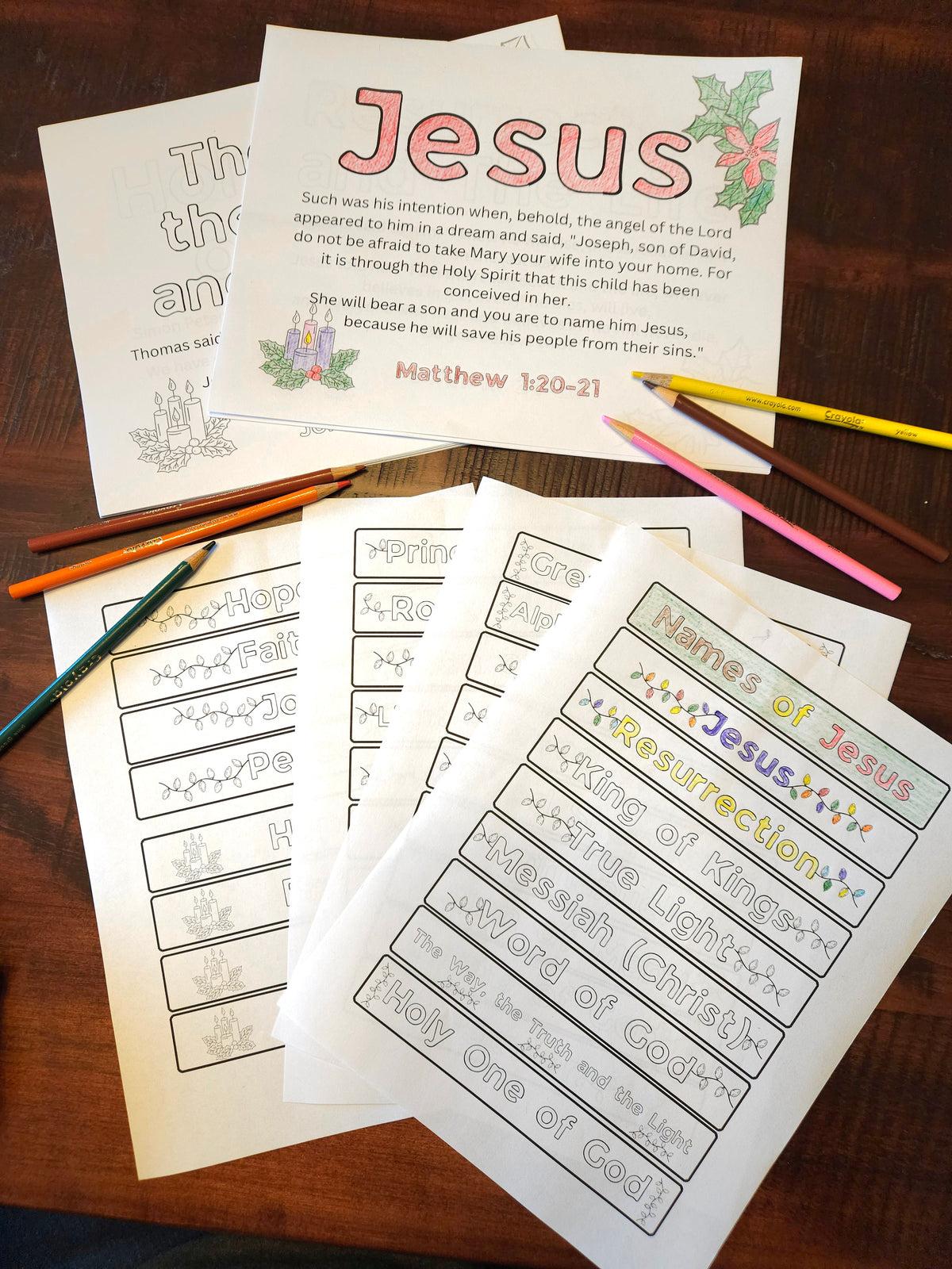 Names of Jesus 25 day Advent Devotional for Catholic Kids 75 page Digital Download Printable
