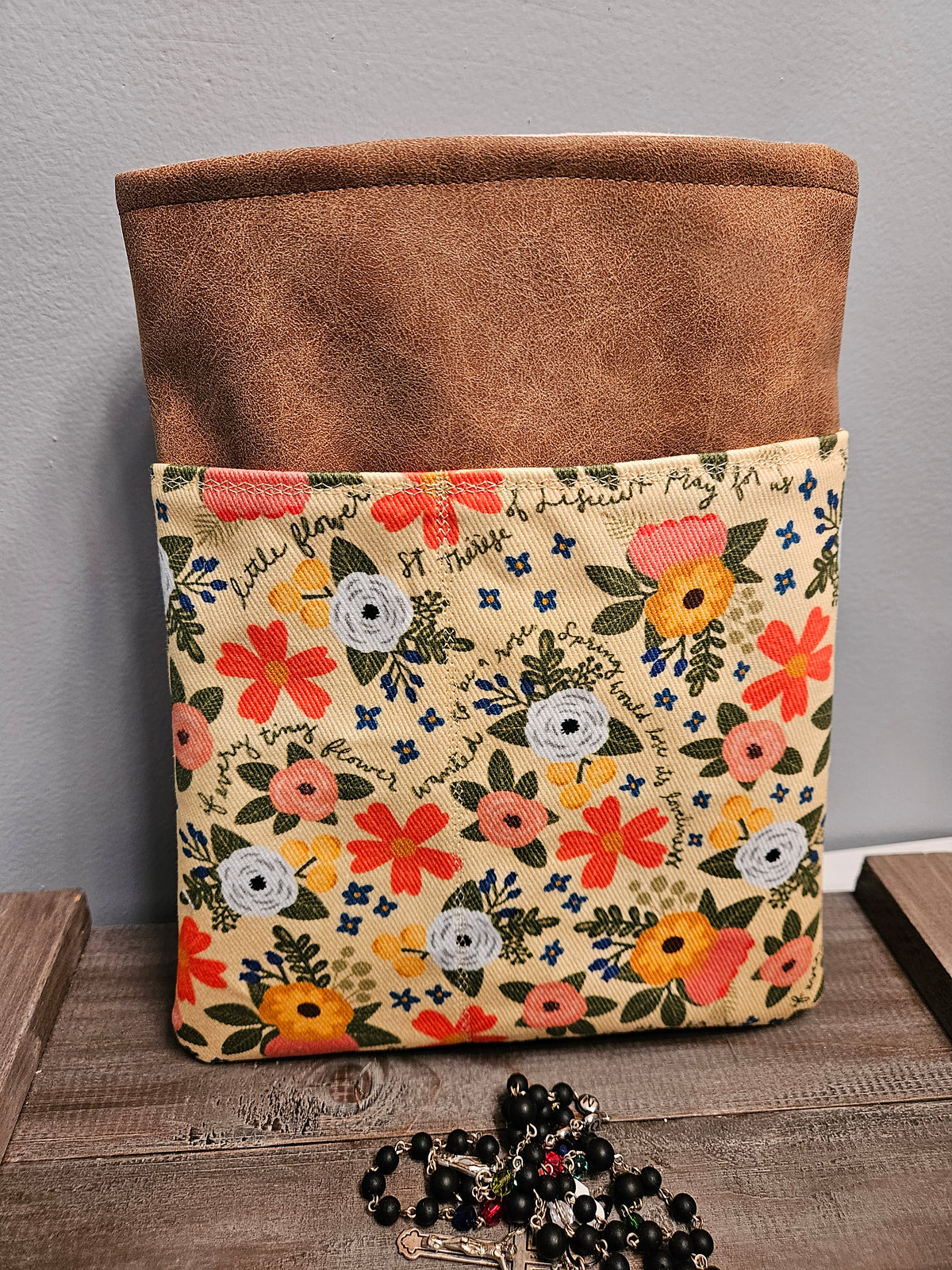 Book Sleeve St. Therese of Lisieux Little Flower of Jesus Catholic fabric for Journal Bibles Planners