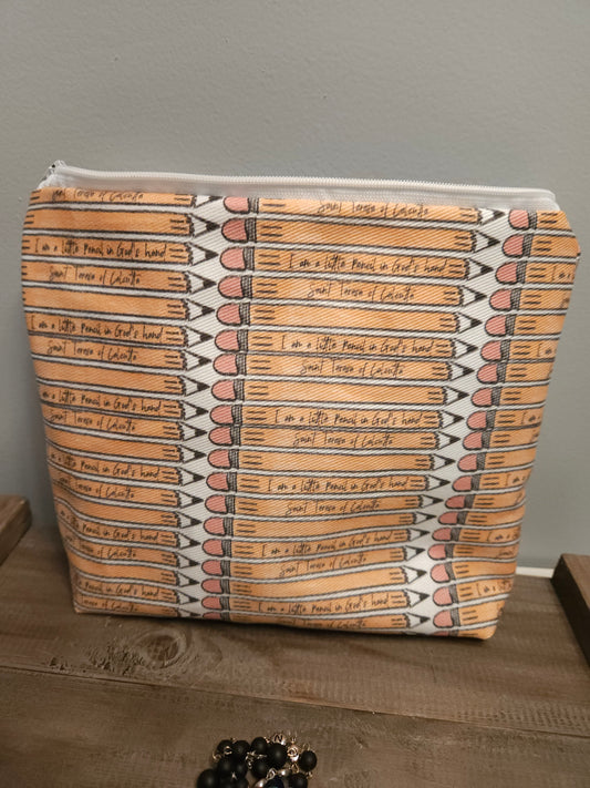 Pencil Case with Mother Teresa's "I am a Little Pencil in God's Hand" fabric