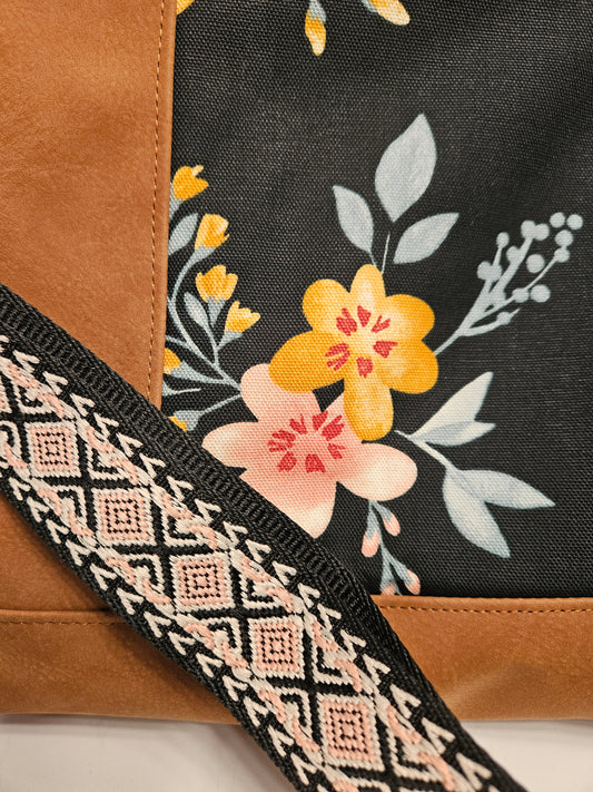 Martha and Mary floral Catholic fabric crossbody purse