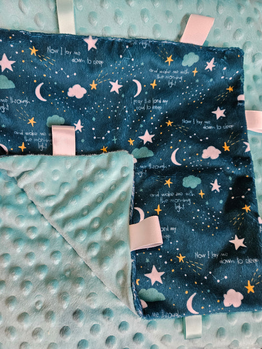 Lay Me Down to Sleep Angels Watching over me minky blanket handmade taggie and blankie