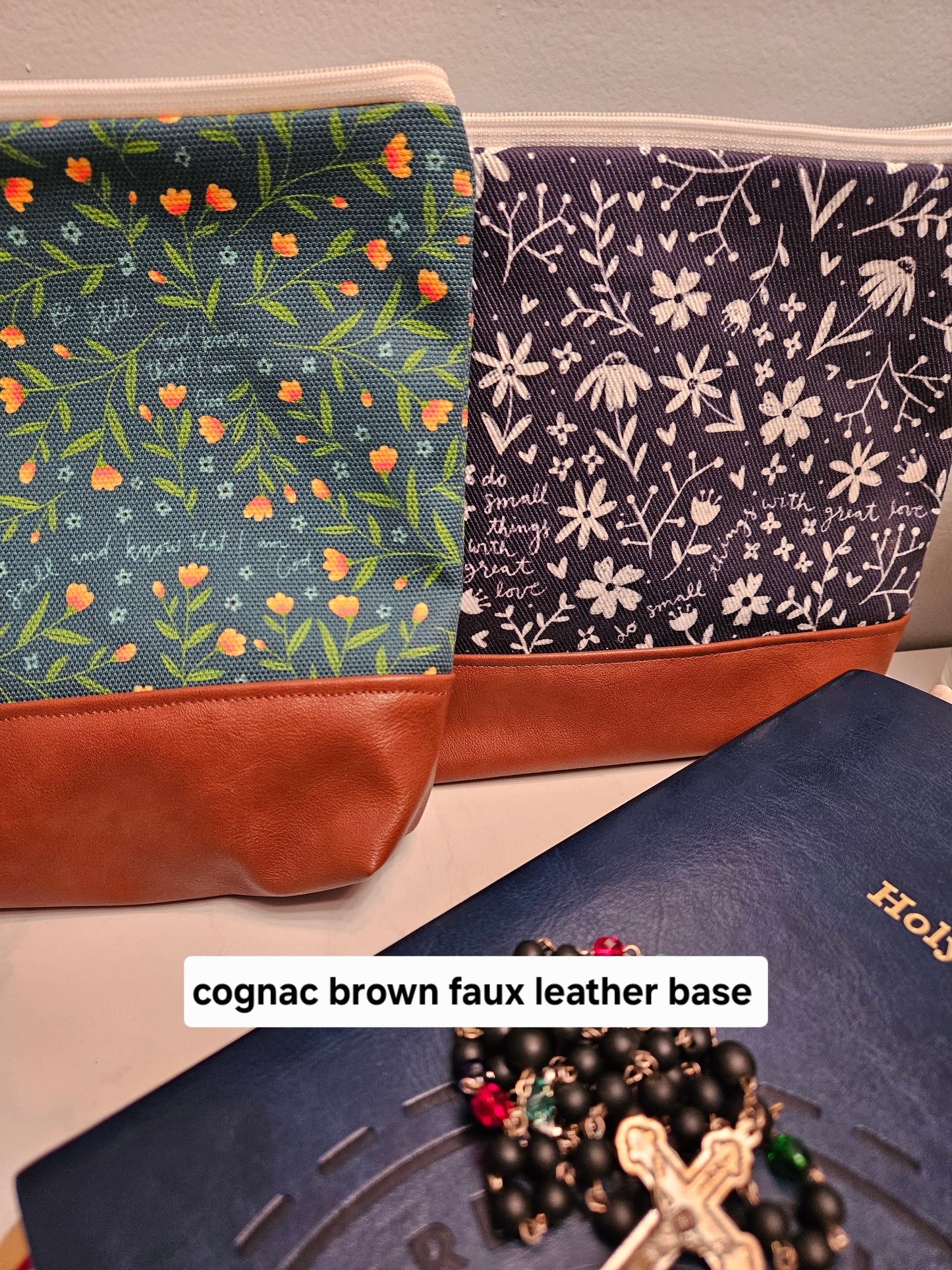 Veil Pouch Memorare Teal Catholic Fabric Pouch