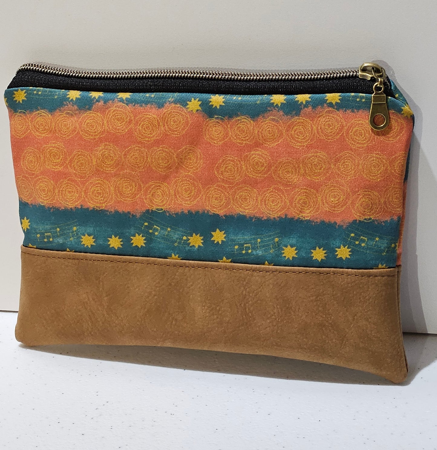 Our Lady of Guadalupe clutch of Mary's stars and gown zippered clutch pouch