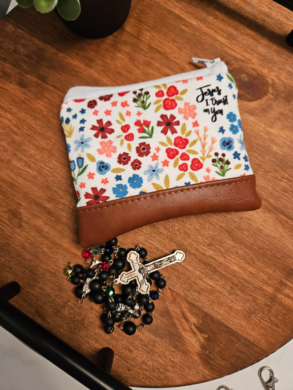 Wallet Divine Mercy Rosary pouch Jesus I trust in You St. Faustina