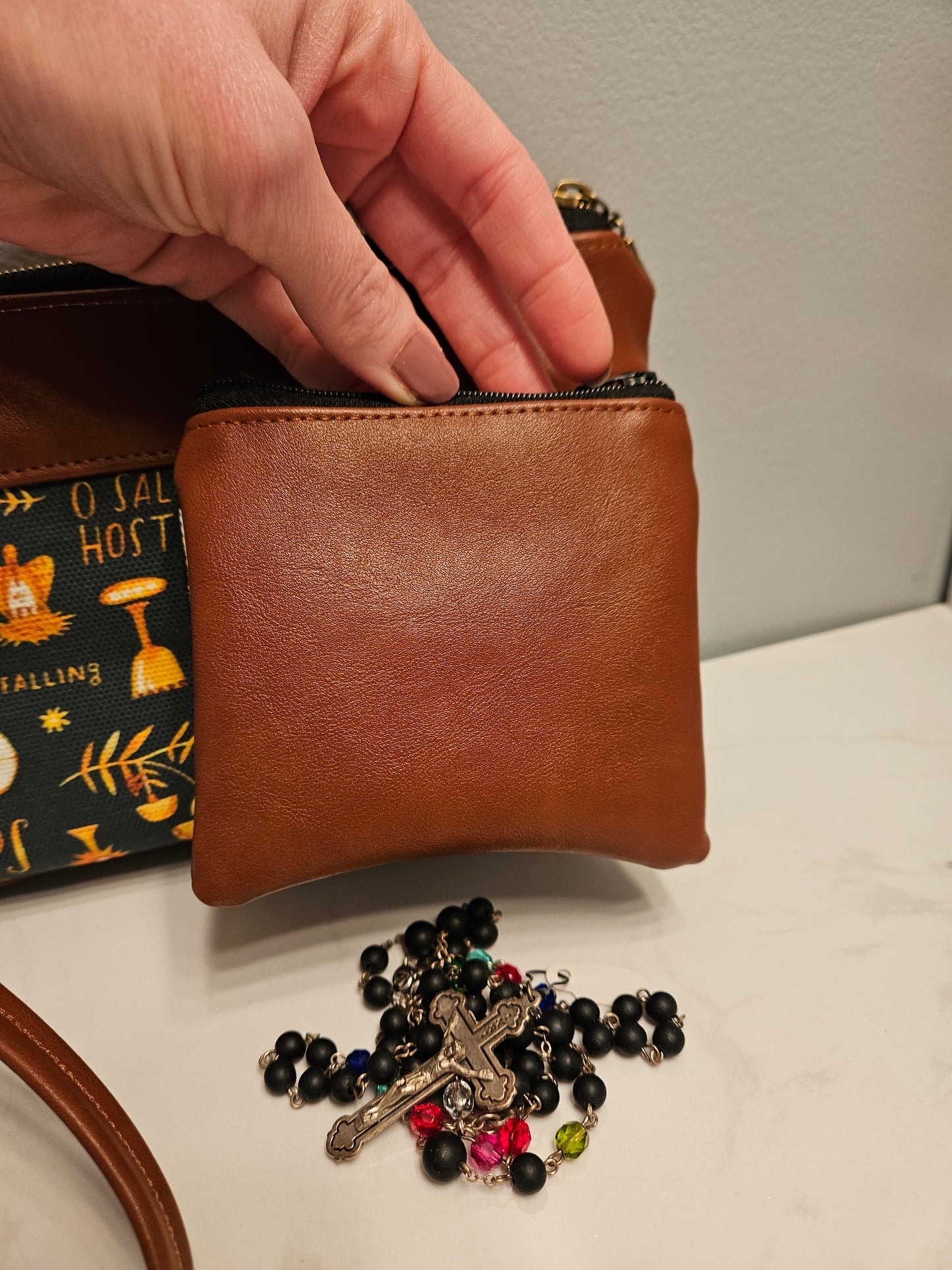 St. Joseph Latin Catholic Fabric Wallet Rosary Pouch