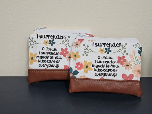 Surrender Novena O Jesus take care of everything rosary wallet pouch Christian Catholic handmade