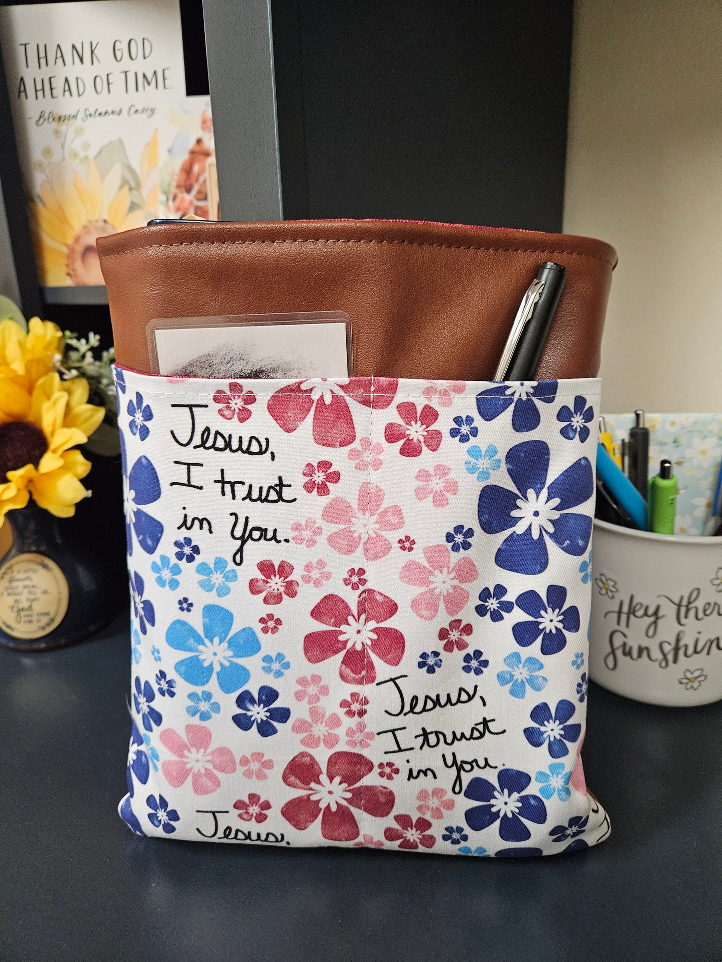 Jesus, I Trust in You Divine Mercy Floral Book Sleeve Device Case