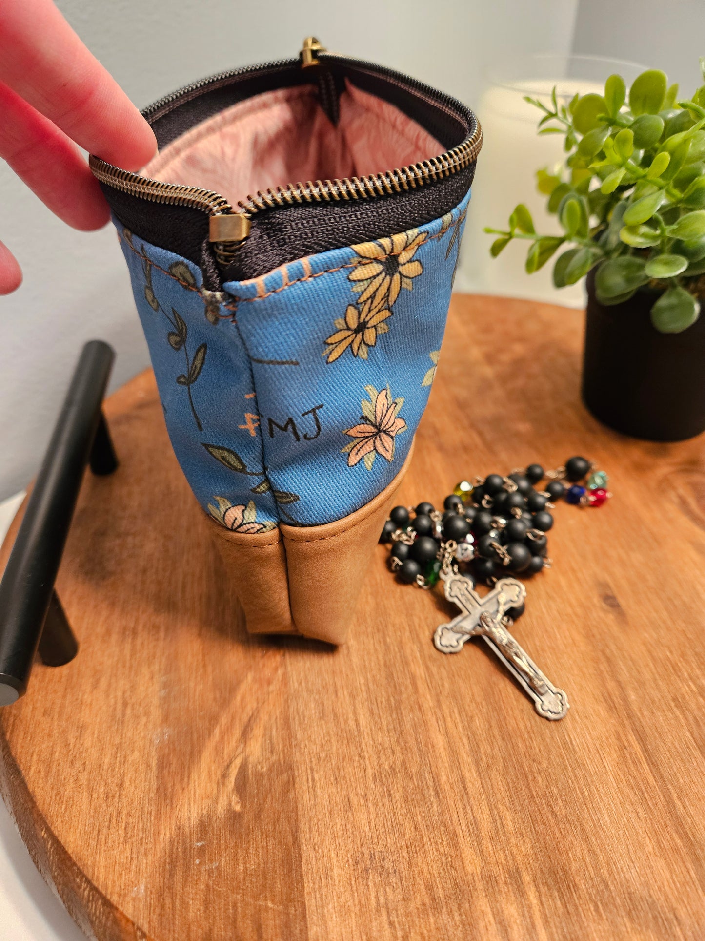 Fiat Thy Will be Done purse organizer carry-all pouch; ideal for veils and prayer cards