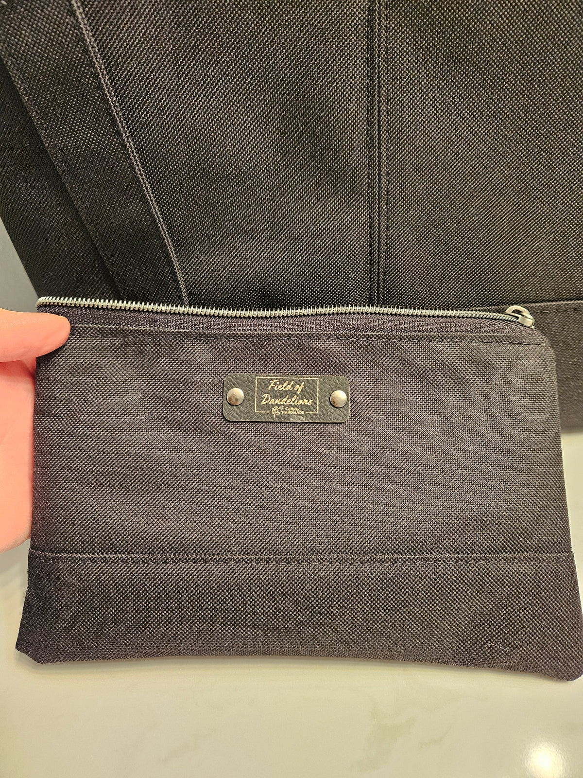 AMDG "For the Greater Glory of God" Catholic Jesuit handmade pouch clutch