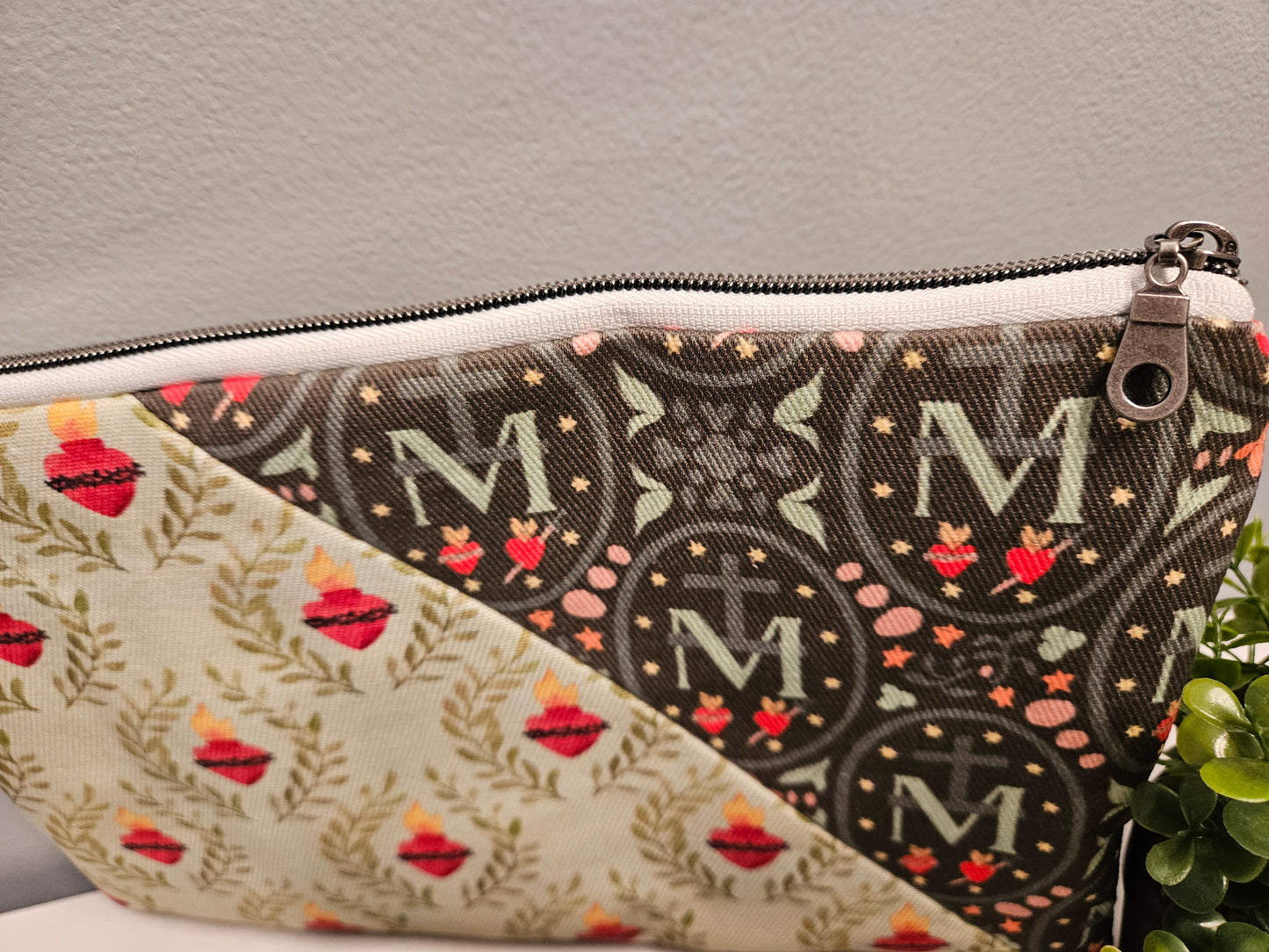 Sacred Heart of Jesus and Miraculous Medal Catholic Fabric Veil pouch