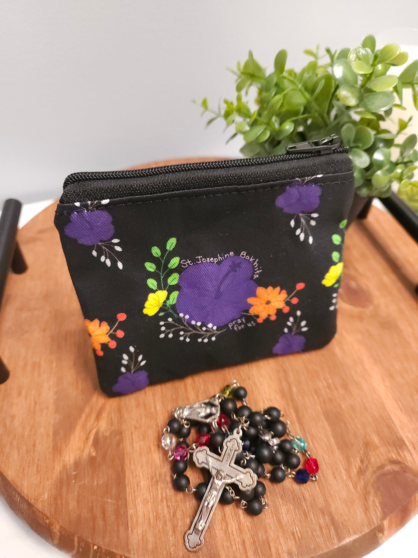 St. Josephine Bakhita small Zippered rosary pouch