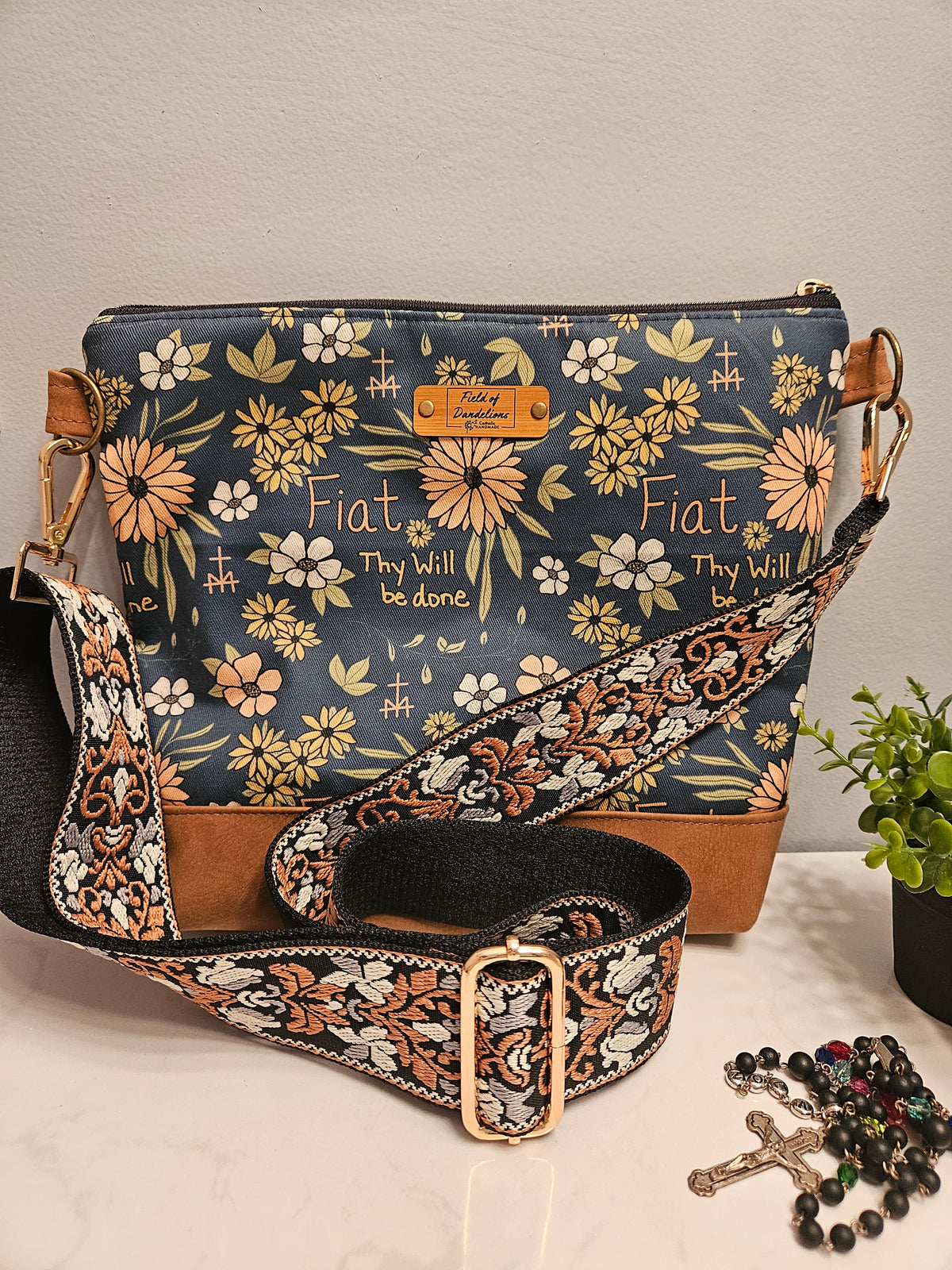Fiat Thy Will Be Done medium tote bag Catholic purse