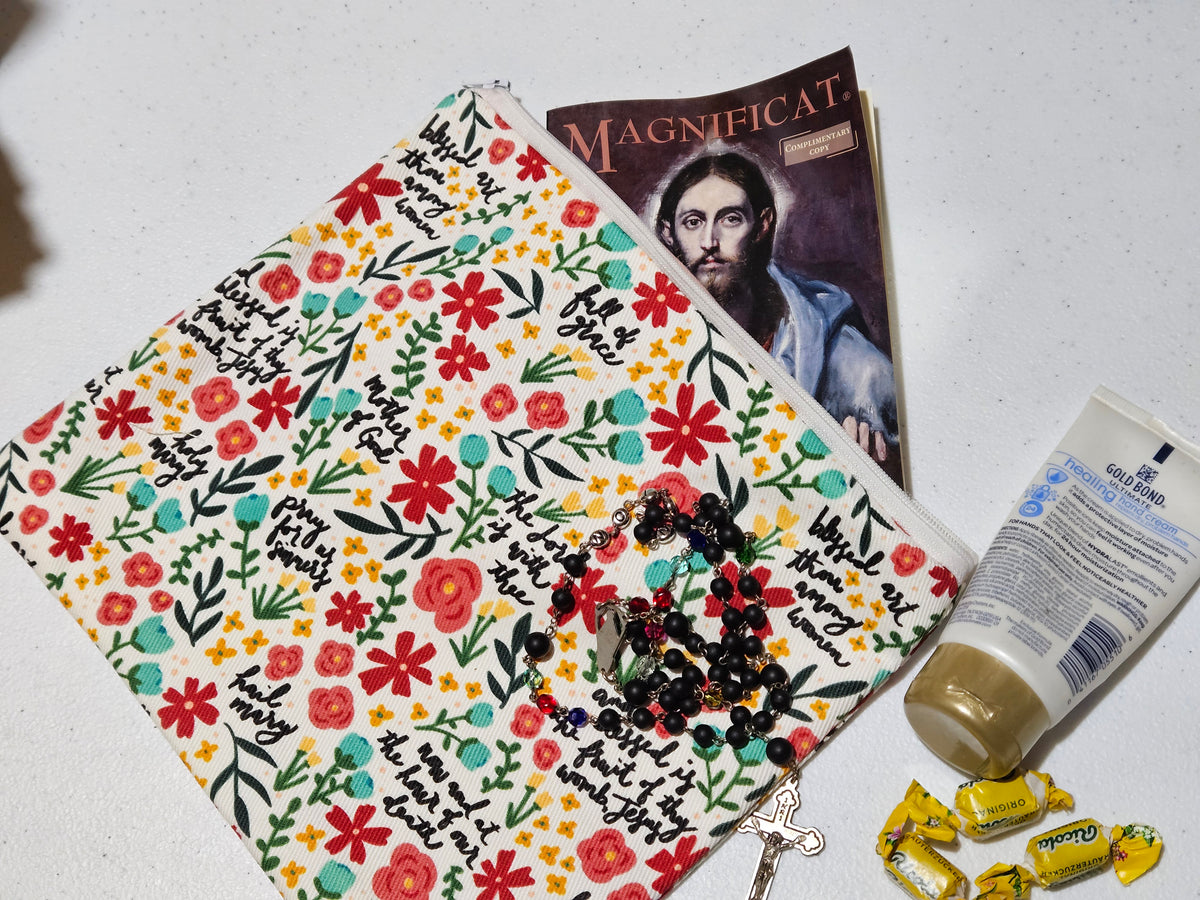 Veil Pouch Hail Mary Catholic fabric Purse pouch