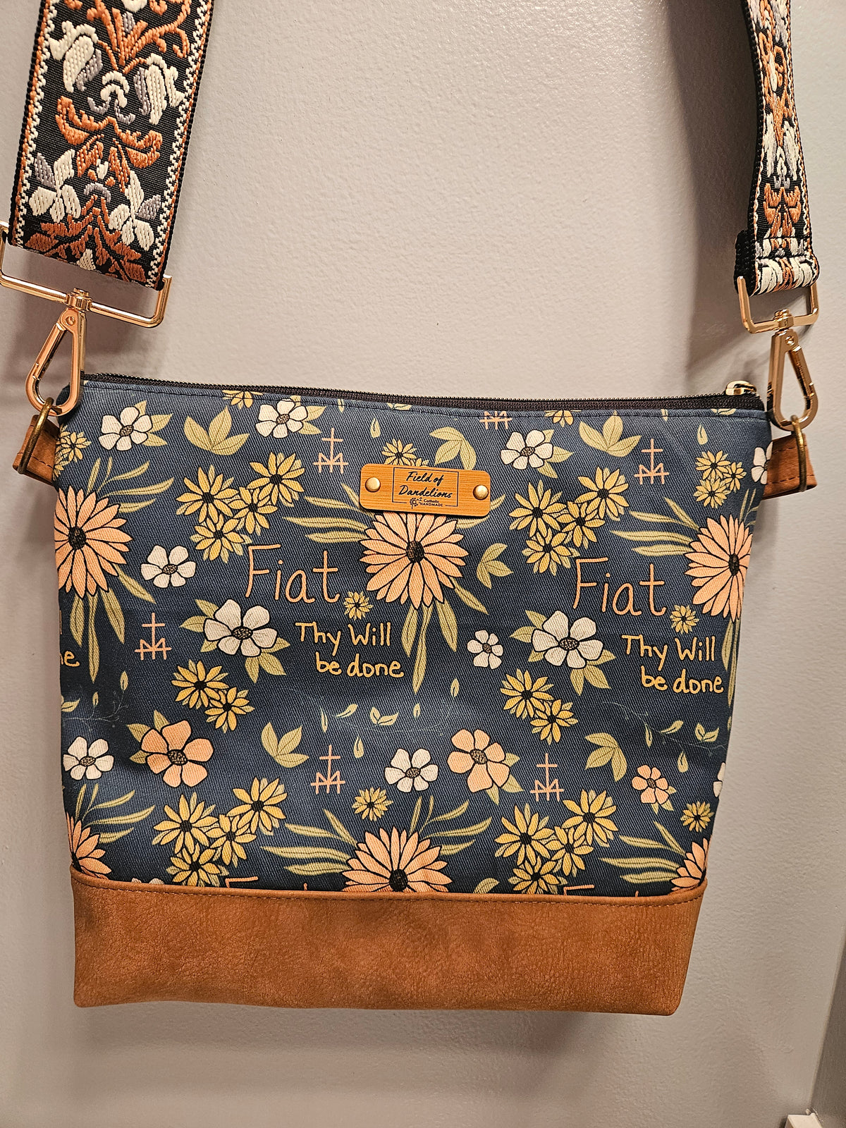 Fiat Thy Will Be Done medium tote bag Catholic purse