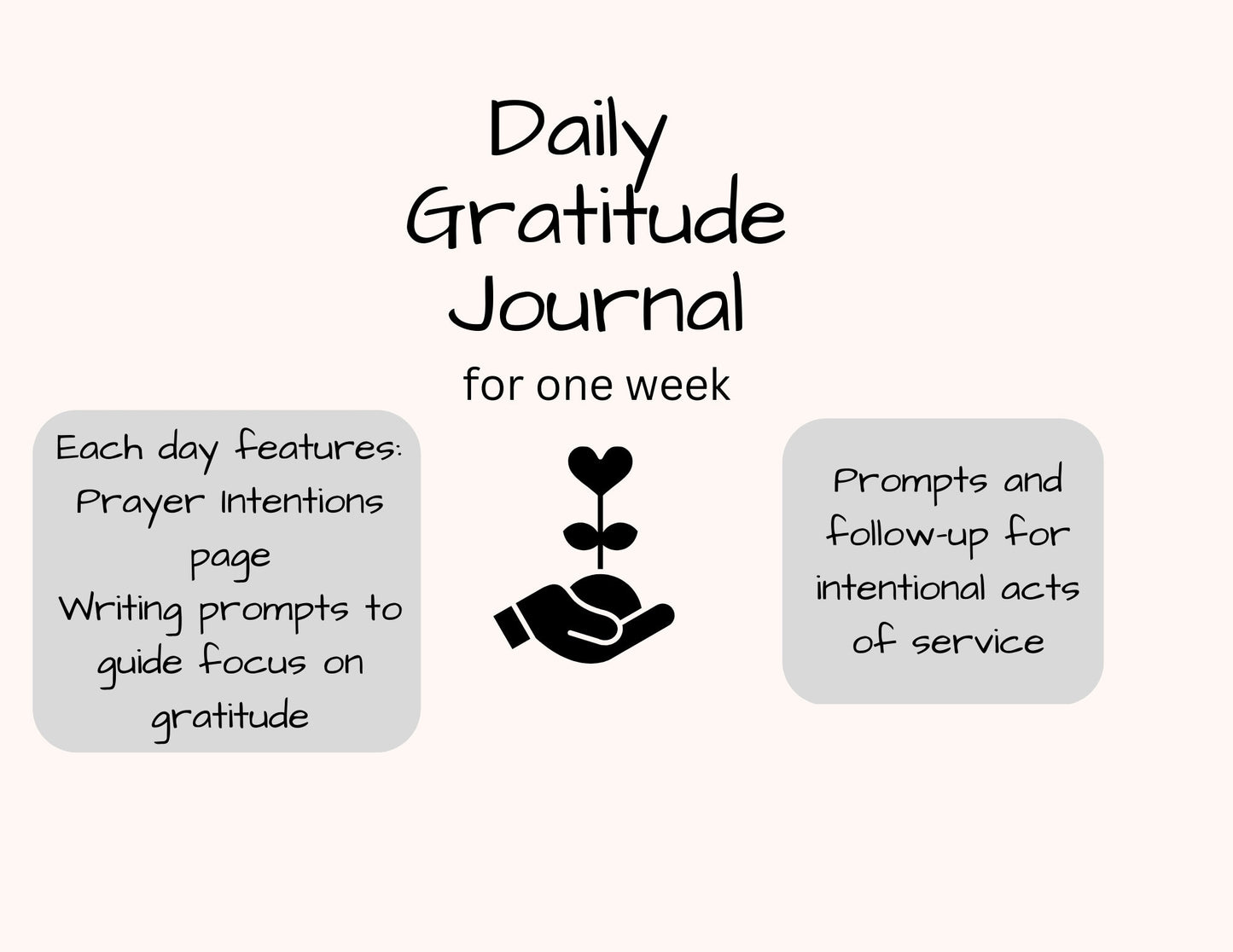Daily Gratitude Journal with Holy Moments Writing Prompts 8 page Printable Booklet/Acts of Kindness