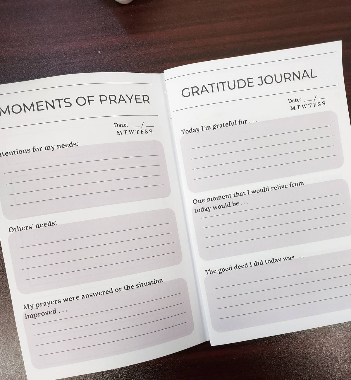 Daily Gratitude Journal with Holy Moments Writing Prompts 8 page Printable Booklet/Acts of Kindness