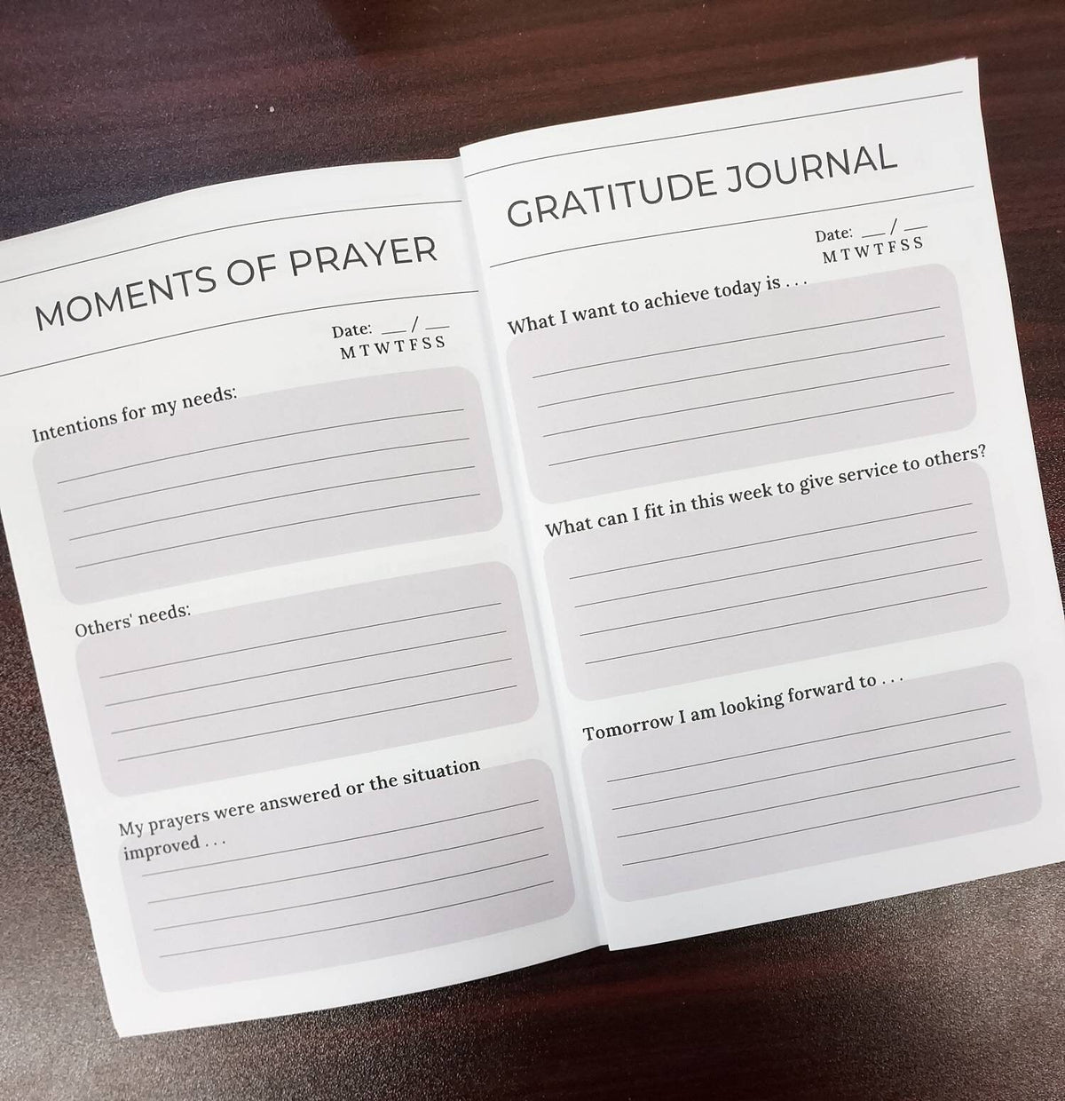 Daily Gratitude Journal with Holy Moments Writing Prompts 8 page Printable Booklet/Acts of Kindness