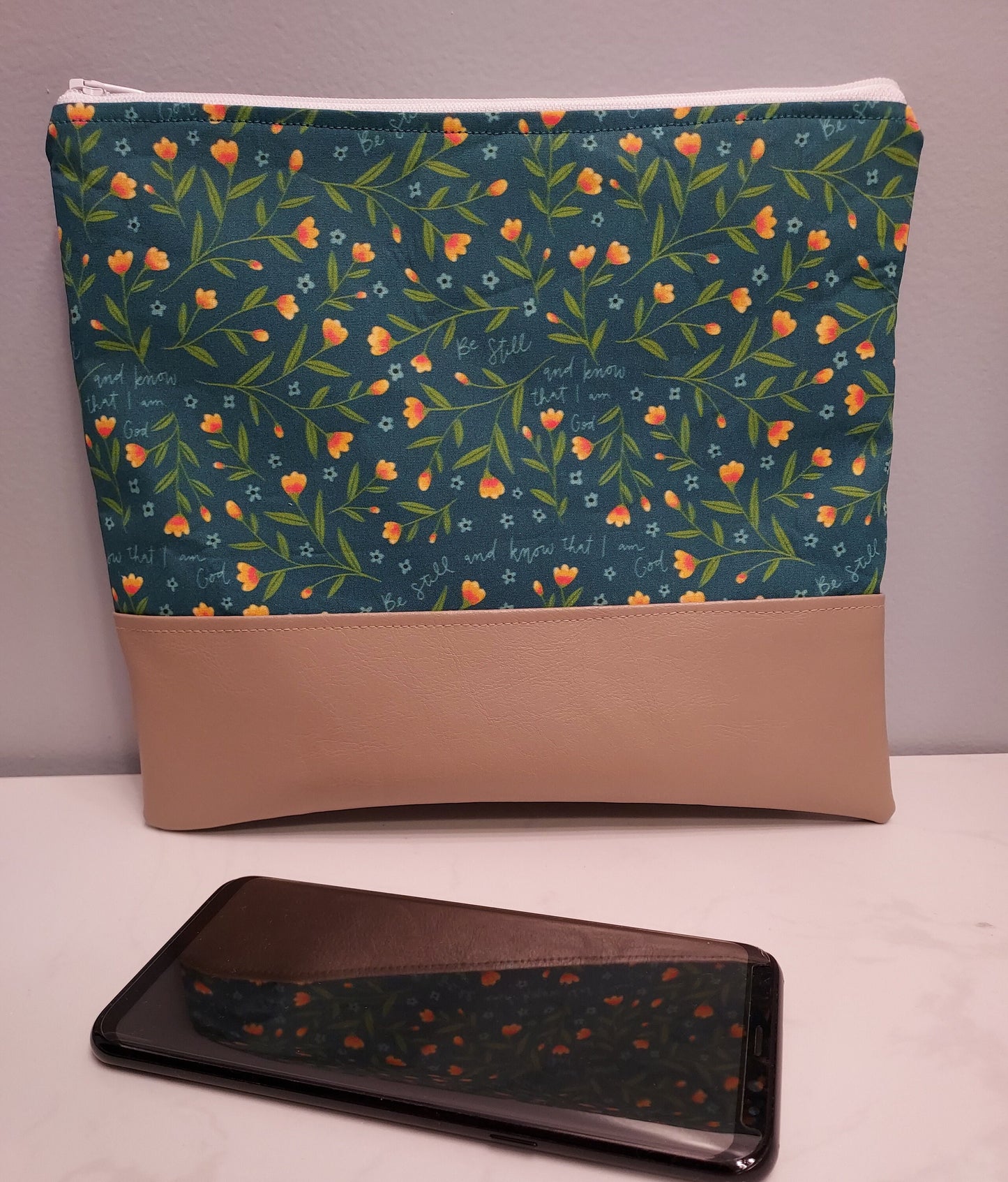 Wallet Be Still and Know Catholic fabric Purse pouch Christian Confirmation First Communion