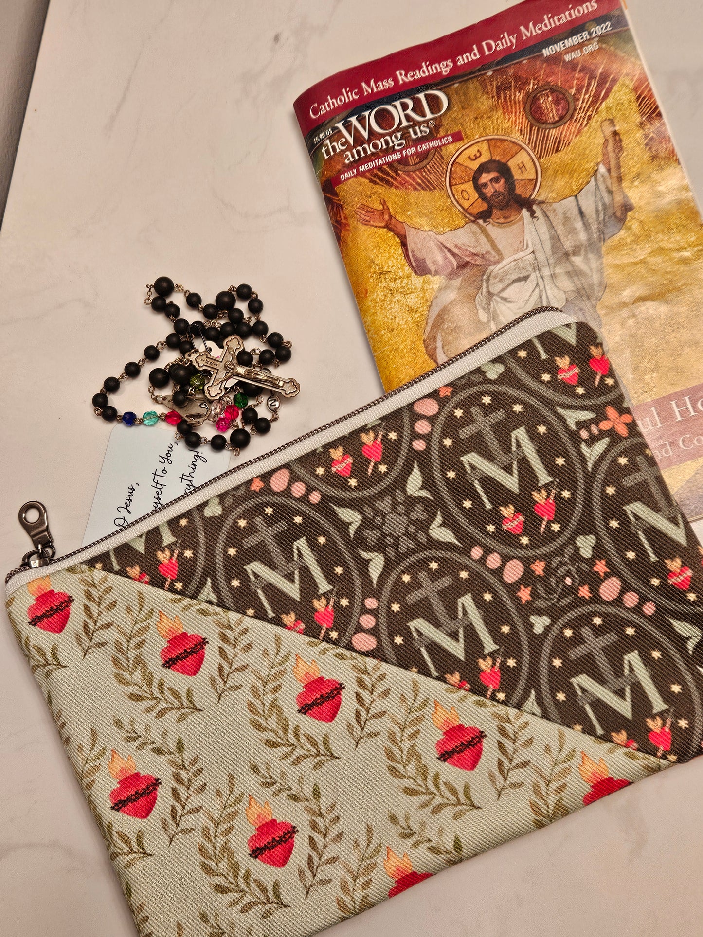 Miraculous Medal and Sacred Heart Pouches- variety of Catholic pouches