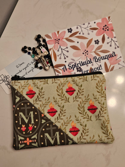 Miraculous Medal and Sacred Heart Pouches- variety of Catholic pouches