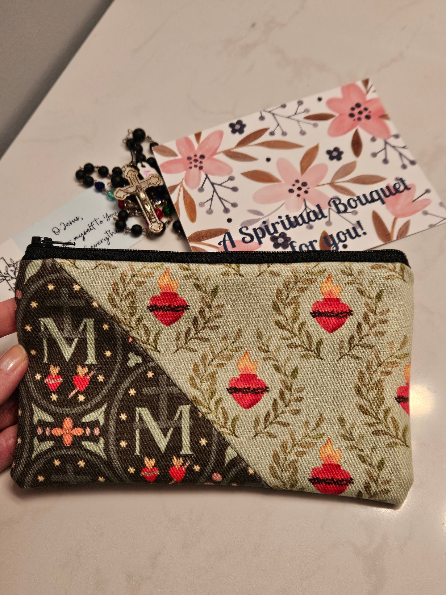 Miraculous Medal and Sacred Heart Pouches- variety of Catholic pouches