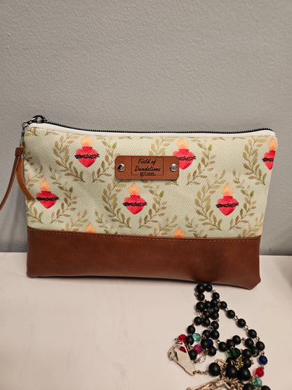 Sacred Heart of Jesus Carry-all clutch veil prayer pouch Catholic handmade Magnificat pouch