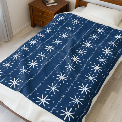 To Jesus through Mary Blue Eucharist Velveteen Plush Blanket, Cozy Gift for Spiritual Comfort, Home Decor, Relaxation, Prayer, Encouragement