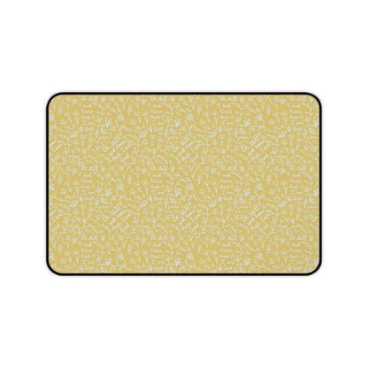 Yellow Be Still and Know that I am God Floral Inspirational Desk Mat - Perfect for Home Office, Religious Themed, Christian decor