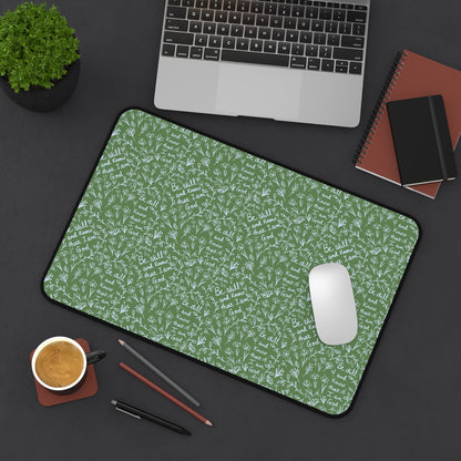 Green Desk Mat- Be Still and Know that I am God Floral Inspirational