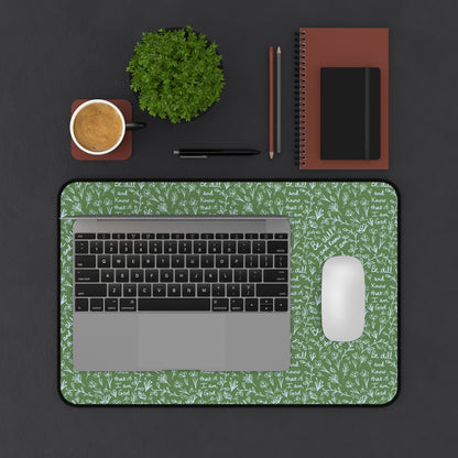 Green Desk Mat- Be Still and Know that I am God Floral Inspirational