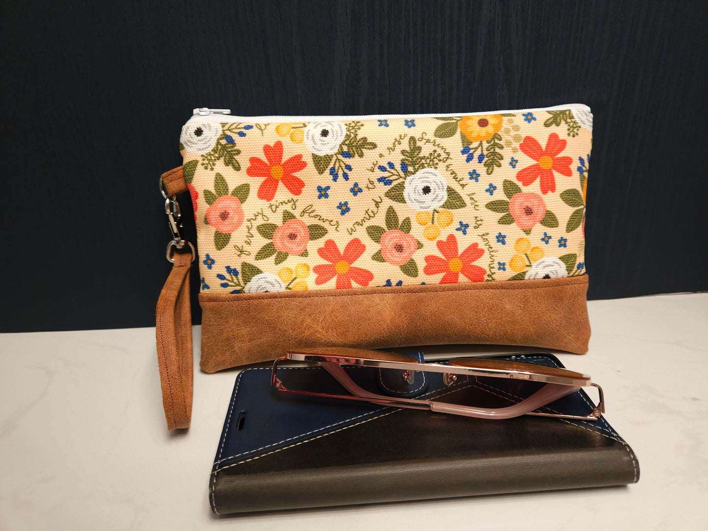 St. Therese of Lisieux fabric clutch with wristlet