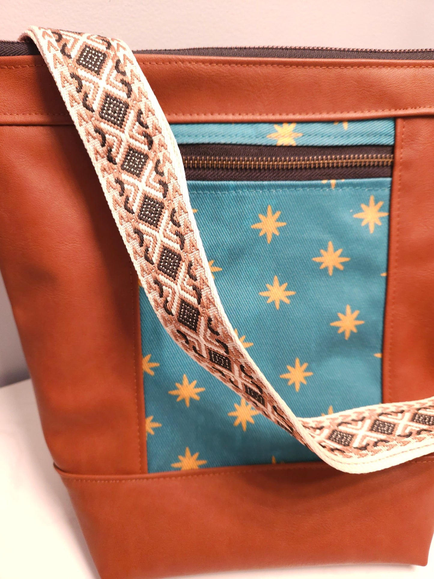 Faux leather Our Lady of Guadalupe Crossbody with pockets