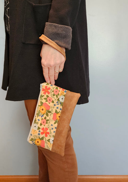 St. Therese of Lisieux fabric clutch with wristlet