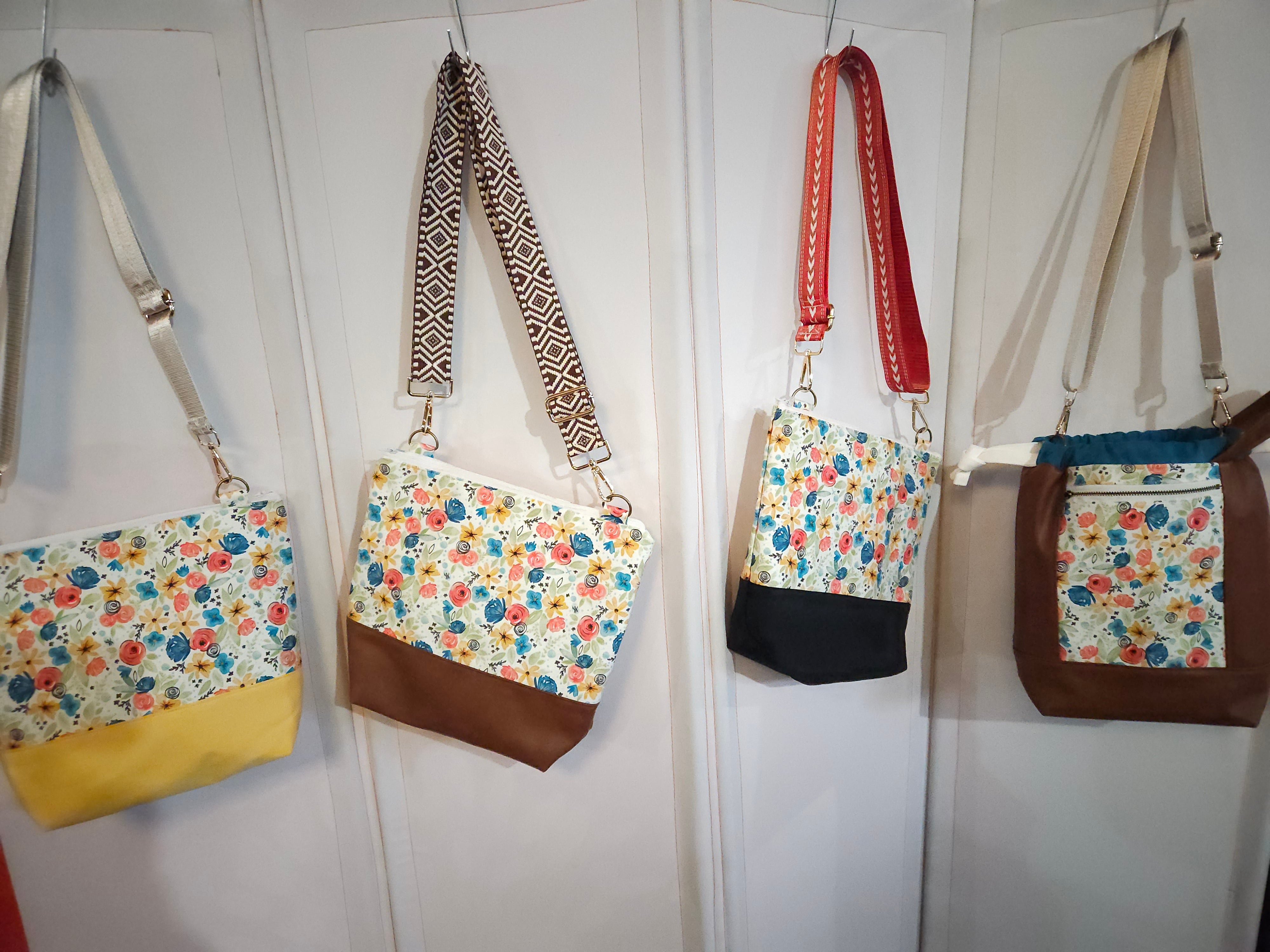 Lulu NYC Orange & Brown Floral Fabric Crossbody Canvas Bag zipper Purse  Handbag | eBay