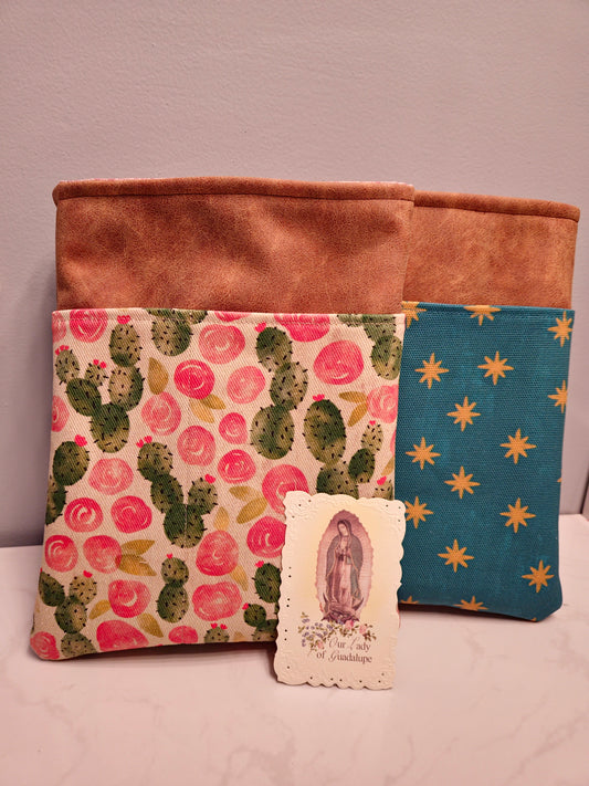 Book Sleeve Our Lady of Guadalupe Catholic fabric for Journal Bibles Planners Aztec Print