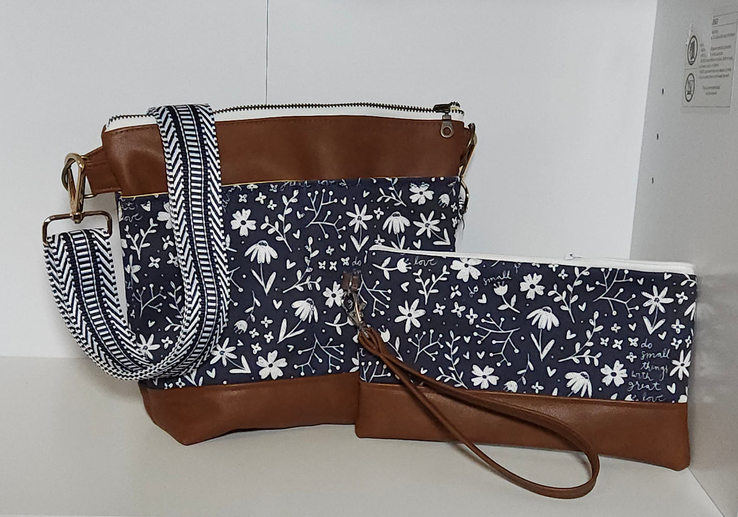 Medium Catholic crossbody with exterior slip pockets in the Melissa Collection