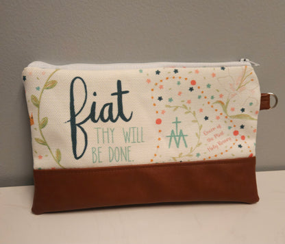 Fiat Catholic fabric clutch with wristlet