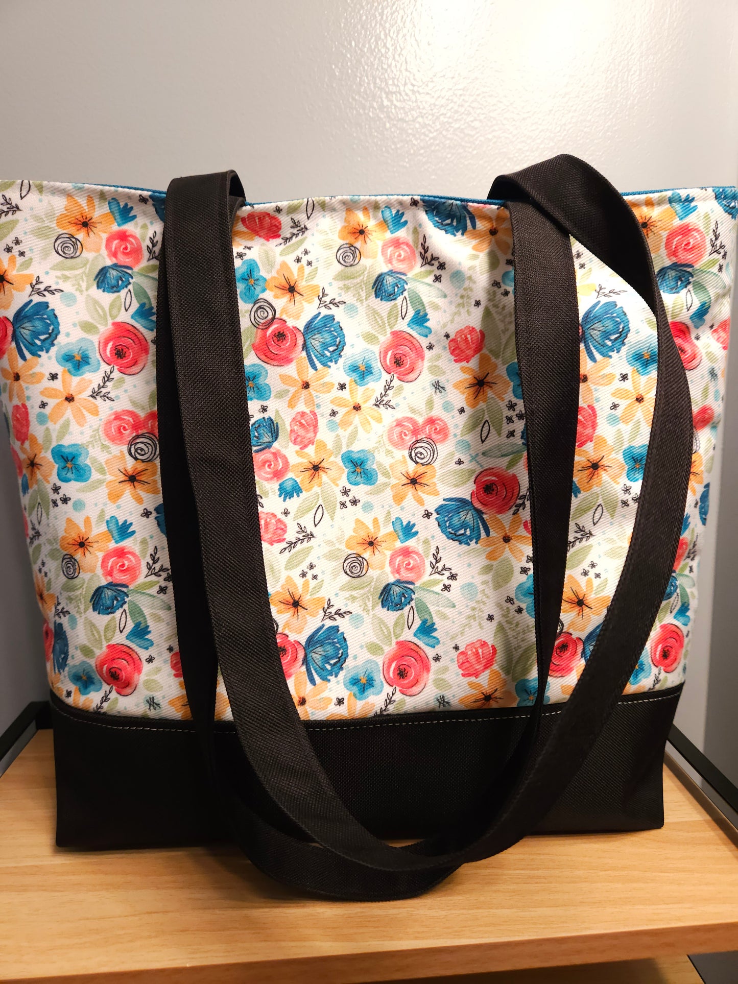 Extra Large Tote in the Hidden Rosary Catholic fabric