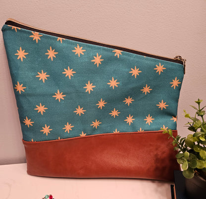 Our Lady of Guadalupe Stars on her mantle Foldover Clutch Handmade