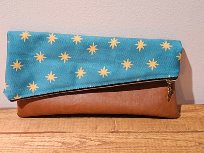 Our Lady of Guadalupe Stars on her mantle Foldover Clutch Handmade