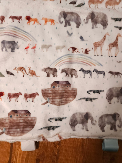 Minky Noah's Ark Taggie or Blanket- Catholic Christian fabric