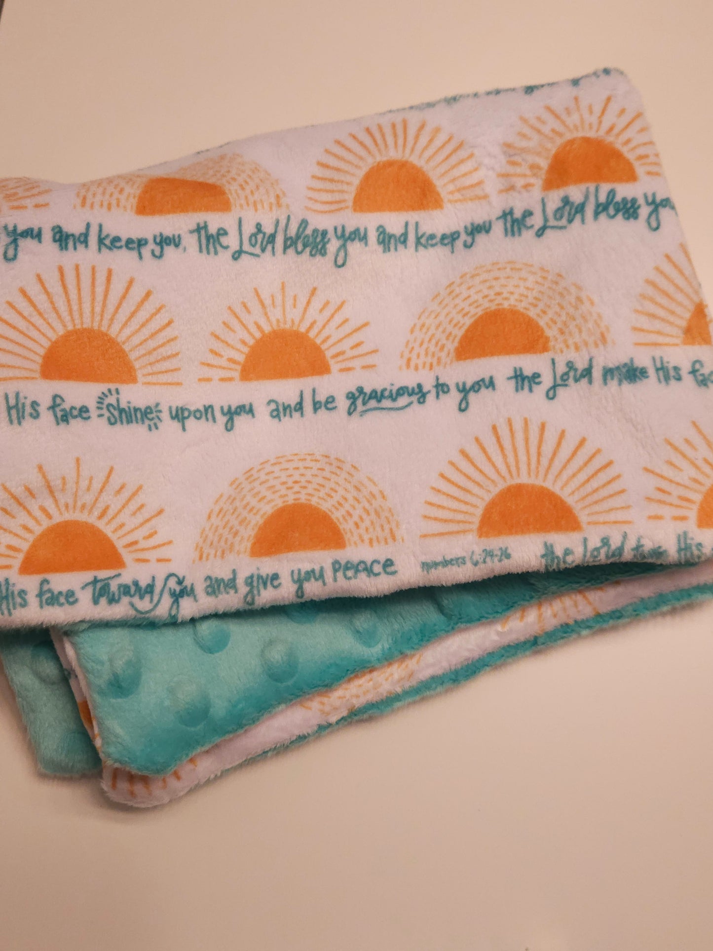 The Lord bless and keep you minky blanket - Christian fabric