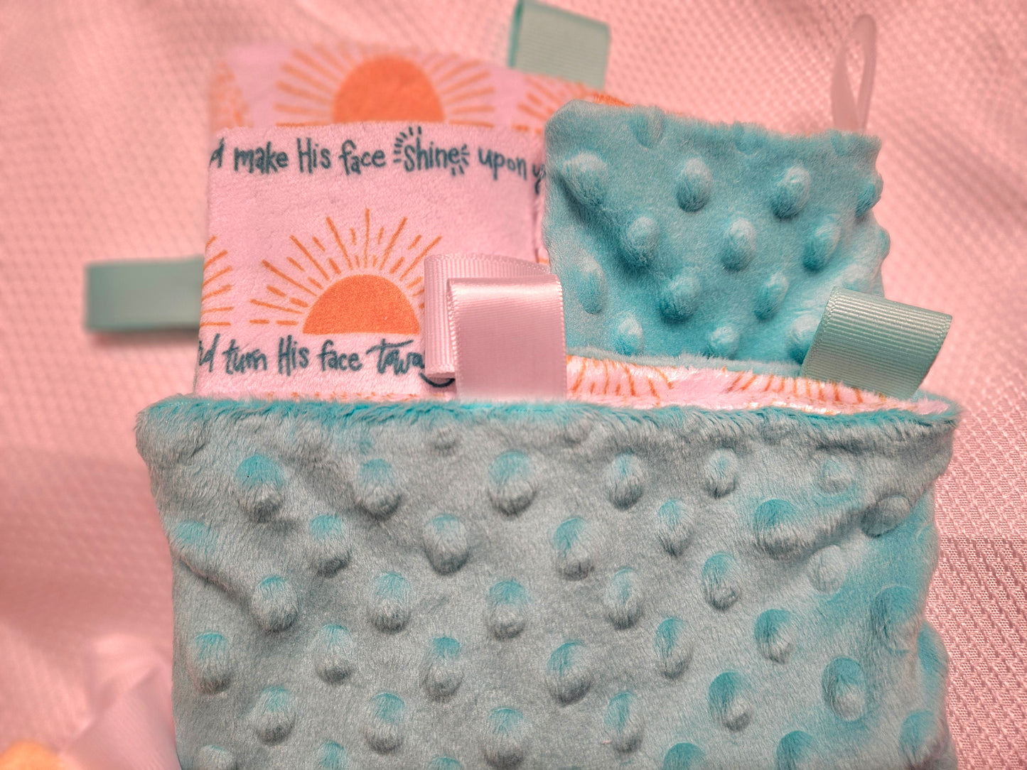 The Lord bless you and keep you prayer minky blankie or taggie handmade Christian fabric