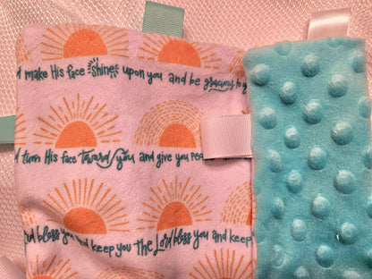 The Lord bless you and keep you prayer minky blankie or taggie handmade Christian fabric