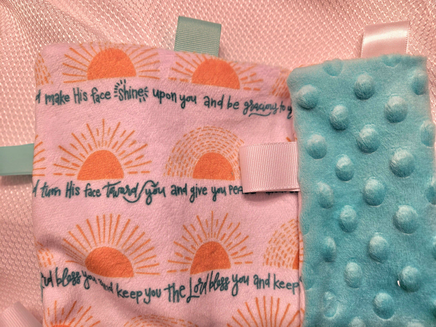 The Lord bless you and keep you prayer minky blankie or taggie handmade Christian fabric