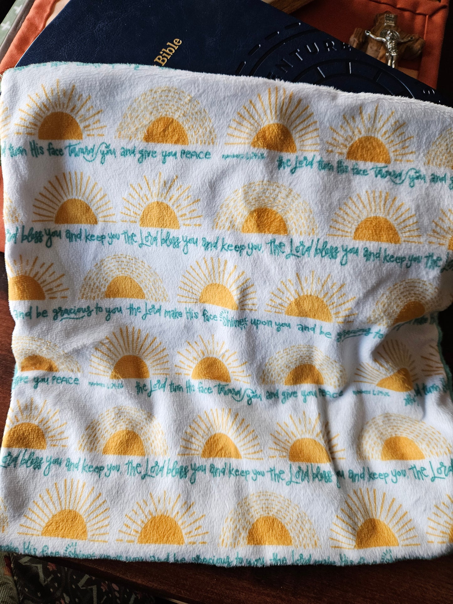 The Lord bless you and keep you prayer minky blankie or taggie handmade Christian fabric