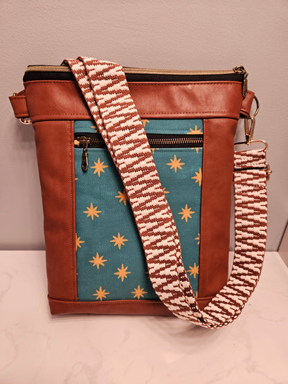 Crossbody Our Lady of Guadalupe Stars on Mary's Mantle Faux Leather purse Catholic